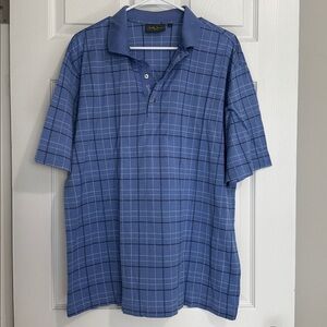 Bobby Jones Blue Checkered Polo Shirt